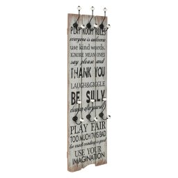Gossi cuier de perete cu 6 carlige, 120x40 cm, thank you