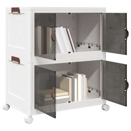 Gossi cutie de depozitare stivuita cu roti 2 niveluri 75 l 65x40x76cm