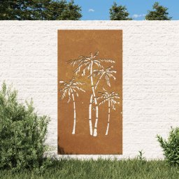 Gossi decor de perete de gradina 105x55 cm design palmier otel corten