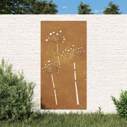 Gossi decor perete de gradina 105x55 cm design flori otel corten