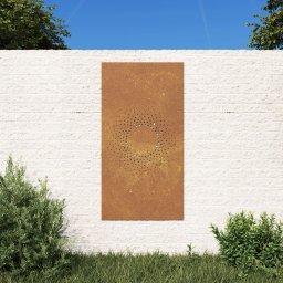 Gossi decor perete de gradina 105x55 cm design soare otel corten