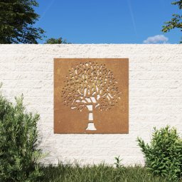 Gossi decor perete de gradina 55x55 cm design copac otel corten