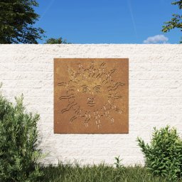 Gossi decor perete de gradina 55x55 cm design soare otel corten