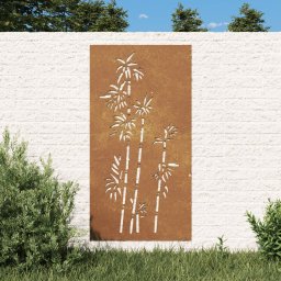 Gossi decoratie perete de gradina 105x55 cm design bambus otel corten