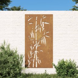Gossi decoratie perete de gradina 105x55 cm design bambus otel corten