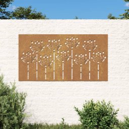 Gossi decoratie perete de gradina 105x55 cm design flori otel corten