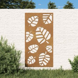 Gossi decoratie perete de gradina 105x55 cm design frunze otel corten