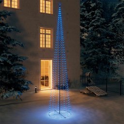 Gossi decoratiune brad craciun conic 752 led-uri albastru 160x500 cm