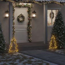 Gossi decoratiune brad cu lumini de craciun cu tarusi, 80 led, 60 cm
