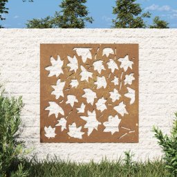 Gossi decoratiune perete gradina, 55x55cm, otel corten, frunze artar
