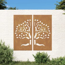 Gossi decoratiuni perete de gradina 2 buc. 105x55 cm otel model copac