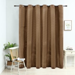 Gossi draperie opaca cu inele metalice, bej, 290 x 245 cm, catifea