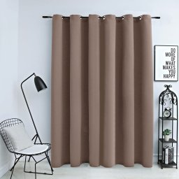 Gossi draperie opaca cu inele metalice, gri taupe, 290 x 245 cm