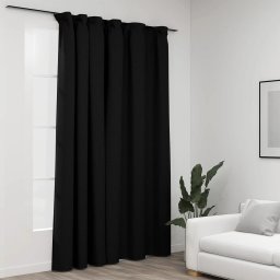 Gossi draperie opaca, aspect de in, antracit, 290 x 245 cm, carlige