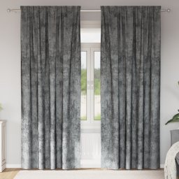 Gossi draperii 2 piese buzunare bagheta gri 260x140 cm
