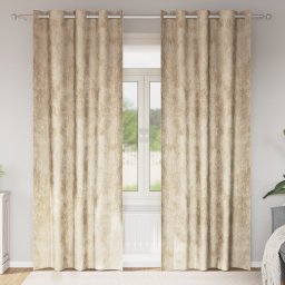 Gossi draperii din catifea 2 buc cu inele crem 260x140 cm