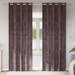 Gossi draperii din catifea 2 buc cu ochiuri maro 260x140 cm