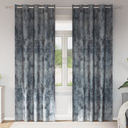 Gossi draperii din catifea 2 pcs cu ochiuri gri argintiu 260x140 cm