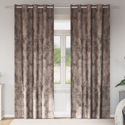 Gossi draperii din catifea 2 piese cu grommet cappuccino 245x140 cm