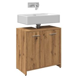 Gossi dulap chiuveta baie, stejar artizanal 65x33x60cm lemn prelucrat