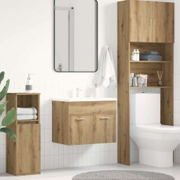 Gossi dulap chiuveta baie, stejar artizanal, 60x38,5x46 cm, lemn