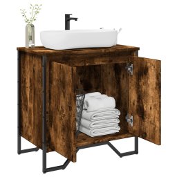 Gossi dulap chiuveta baie, stejar fumuriu, 60x35x60 cm lemn prelucrat