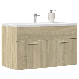 Gossi dulap chiuveta baie, stejar sonoma 90x38,5x46 cm lemn prelucrat
