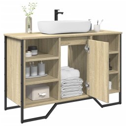 Gossi dulap chiuveta baie, stejar sonoma, 91x35x60 cm, lemn prelucrat