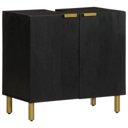 Gossi dulap chiuveta de baie, negru, 62x33x58 cm, lemn prelucrat