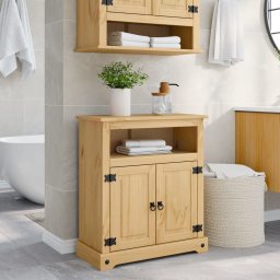 Gossi dulap de baie „corona”, 70x33x80 cm, lemn masiv de pin