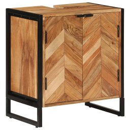 Gossi dulap de baie, 55x35x60 cm, lemn masiv de acacia si fier