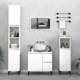 Gossi dulap de baie, alb, 30x30x190 cm, lemn prelucrat
