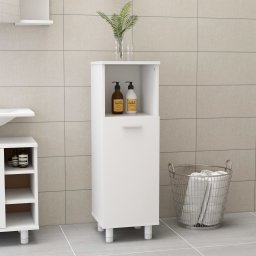 Gossi dulap de baie, alb, 30x30x95 cm, lemn prelucrat