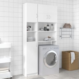 Gossi dulap de baie, alb, 32x25,5x190 cm, lemn prelucrat