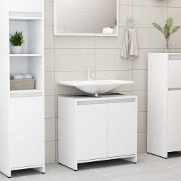 Gossi dulap de baie, alb, 60x33x61 cm, lemn prelucrat