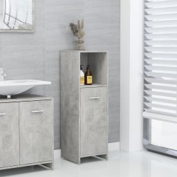 Gossi dulap de baie, gri beton, 30 x 30 x 95 cm, lemn prelucrat
