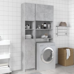 Gossi dulap de baie, gri beton, 32 x 25,5 x 190 cm, lemn prelucrat