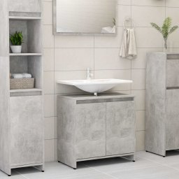 Gossi dulap de baie, gri beton, 60x33x61 cm, lemn prelucrat