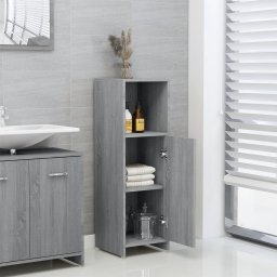 Gossi dulap de baie, gri sonoma, 30x30x95 cm, lemn prelucrat