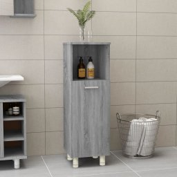 Gossi dulap de baie, gri sonoma, 30x30x95 cm, lemn prelucrat
