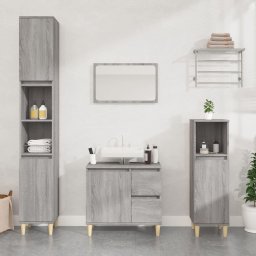 Gossi dulap de baie, gri sonoma, 65x33x60 cm, lemn prelucrat