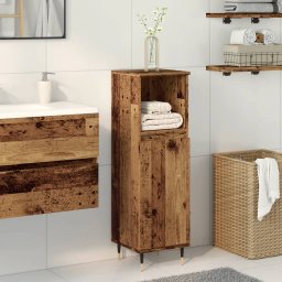 Gossi dulap de baie, lemn vechi, 30x30x100 cm, lemn prelucrat
