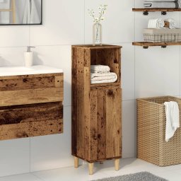 Gossi dulap de baie, lemn vechi, 30x30x100 cm, lemn prelucrat