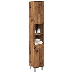Gossi dulap de baie, lemn vechi, 30x30x179 cm, lemn prelucrat
