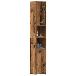 Gossi dulap de baie, lemn vechi, 30x30x183,5 cm, pal