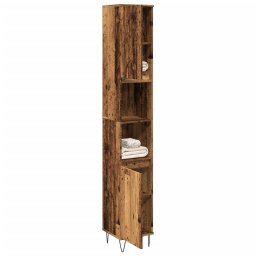 Gossi dulap de baie, lemn vechi, 30x30x190 cm, lemn prelucrat