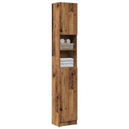Gossi dulap de baie, lemn vechi, 32x25,5x190 cm, pal