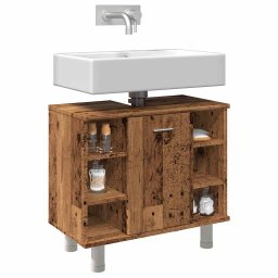Gossi dulap de baie, lemn vechi, 60x32x53,5 cm, pal
