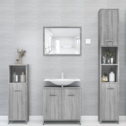Gossi dulap de baie, sonoma gri, 30x30x183,5 cm, lemn prelucrat