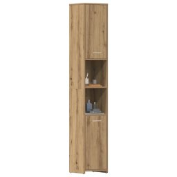Gossi dulap de baie, stejar artizanal, 30x30x183,5 cm, pal